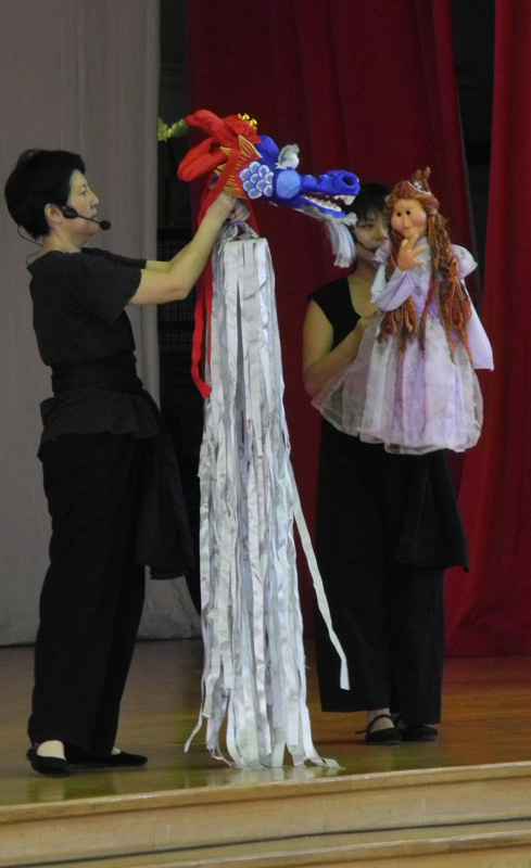 Dragon and Princess Puppets in Dragon Dance Community Tour by Paper Monkey